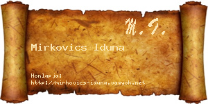 Mirkovics Iduna névjegykártya